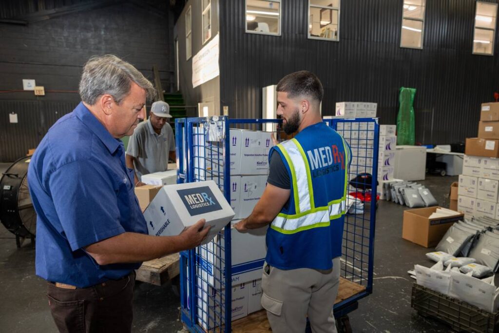 Examining a Package for this MedRx Logistics Delivery Route